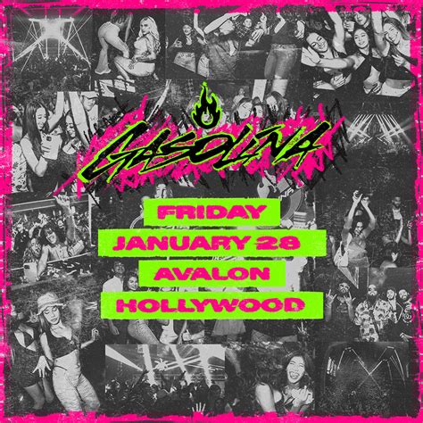 Gasolina party - AVALON presents GASOLINA PARTY « All Events. This event has passed. AVALON presents GASOLINA PARTY. 09/10/2021 @ 10:00 PM | 7:00 AM. FRIDAY 09/10/21. AVALON presents GASOLINA PARTY. 10:00PM 21+ Details Date: 09/10/2021 Time: 10:00 PM|7:00 AM Venue AVALON Hollywood 1735 Vine Street Hollywood, CA 90028 United …
